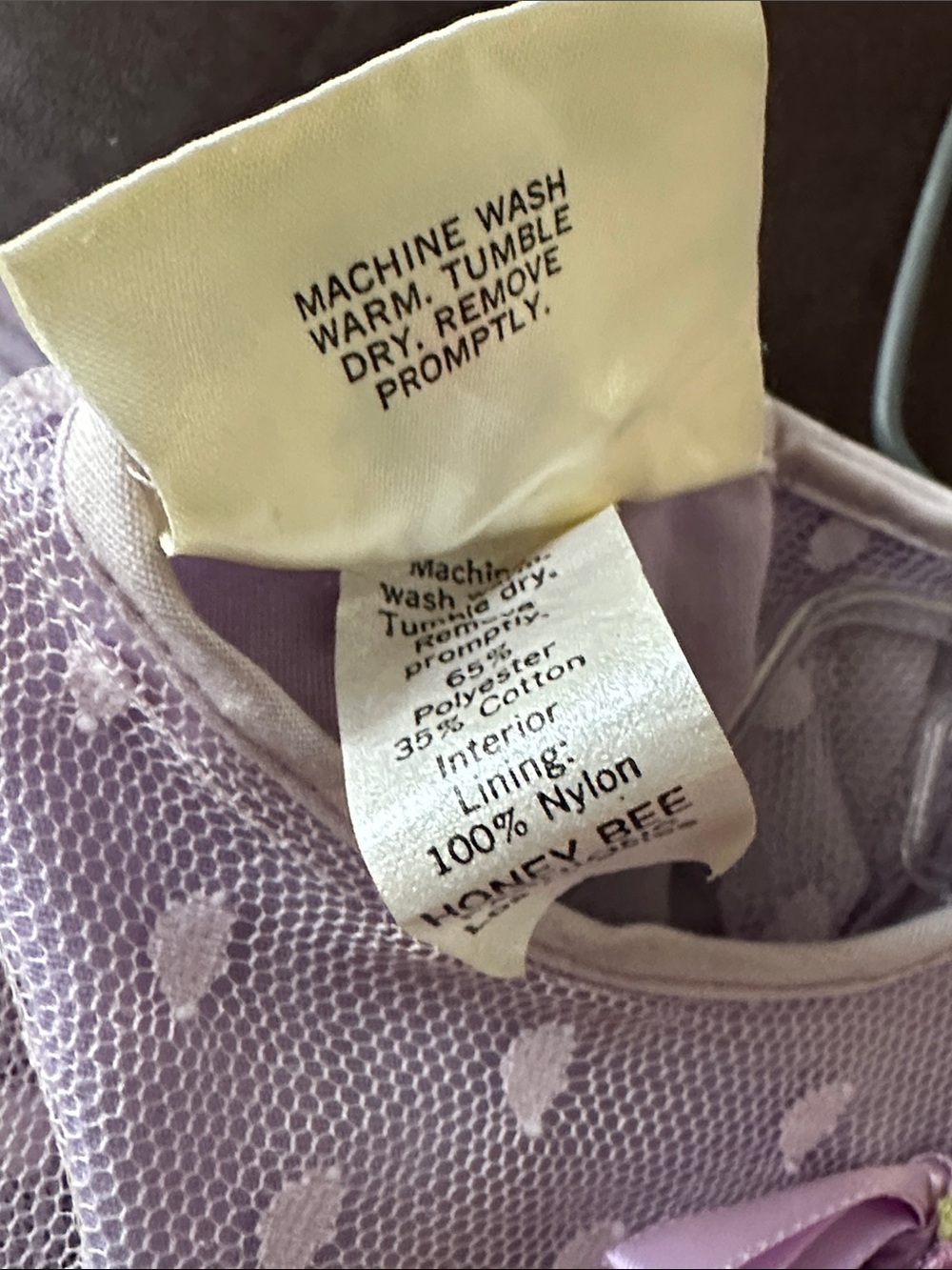 Girls' Lavender Lace Ruffled Dress - Picture 9 of 9